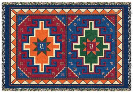 Armenian Alphabet Tapestry Throw on a Rug Design Cheap 100% Authentic