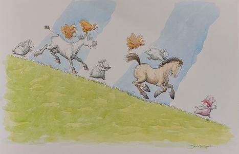 Henry's Map: Galloping down the hill - original art Wide Range Of Sale Online