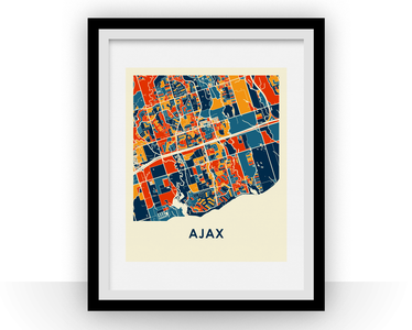 Ajax Ontario Map Print - Full Color Map Poster Shipping Discount Authentic