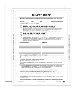 1-Part Interior Buyers Guide - Implied Warranties (BG-2017-PA - IW-E) Free Shipping Clearance