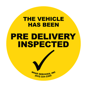 Vehicle Pre-Delivery Inspected Stickers (PDI) Sale Purchase