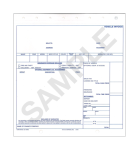 Universal Vehicle Invoices w/ Disclaimer (SA-196-NC) Buy Cheap Inexpensive