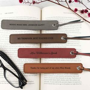 Engraved Teacher's Gift Leatherette Bookmark Limited Edition Sale Online