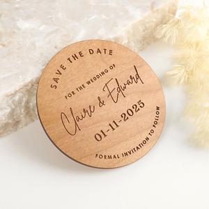 Engraved Wooden Round Save the Date Tumblr Sale Online