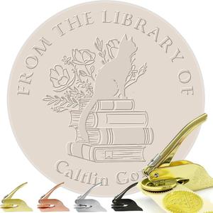 Book Embosser Personalized Stamp from The Library of Custom Name for Teacher Office Envelopes Napkins Gifts Very Cheap
