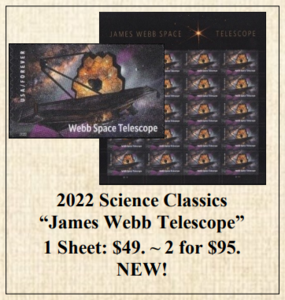 '22 Science Classics James Webb Telescope Stamp Sheet Buy Cheap Manchester