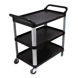 3-Tier Small Black Plastic Trolley Outlet Best Seller