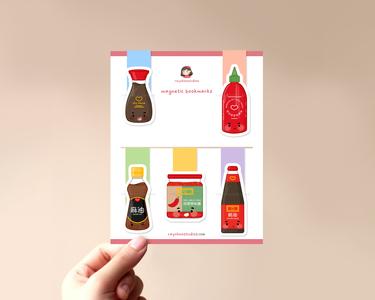 Asian Sauces 1 Magnetic Bookmark Set Clearance With Credit Card