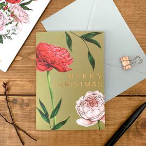 Berry Roses - Rose - Green Christmas Card Buy Cheap Comfortable