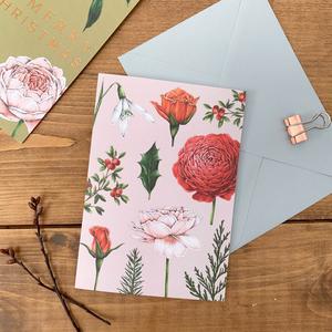 Berry Roses - Pink Christmas Card New Arrival