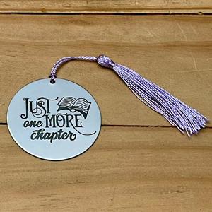 "Just One More Chapter" Bookmark with a Book (Choose Your Tassel) Cheap Perfect