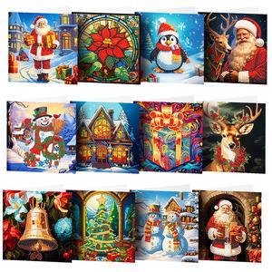 12Pcs/Set Weihnachts-Diamant-Grukarten Clearance Pirce Sale