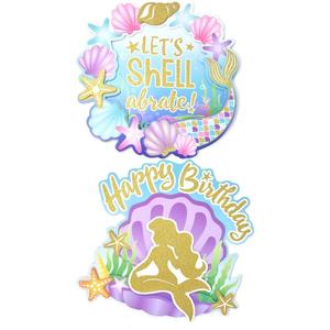 3D Glitter Mermaid Party Cut Outs, 12-Inch, 2-Piece Low Cost
