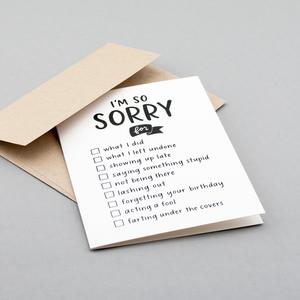 GREETING CARD // I'm So Sorry Multi-Purpose Cheap Sale Amazing Pice