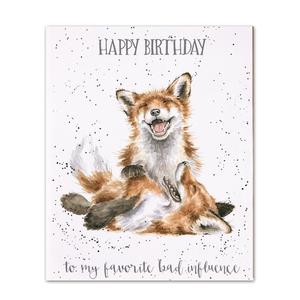 Bad Influence Fox Birthday Card by Wrendale Buy Cheap Best Store To Get