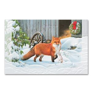 A Frosty Walk Fox Embossed Christmas Cards Clearance Online