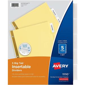 WorkSaver Big Tab Reinforced Dividers With Clear Tabs, 5-Tab, Letter, Buff Free Shipping 100% Original