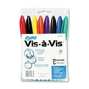 Vis--Vis Wet-Erase Marker, Fine Point, Assorted Best Seller For Sale