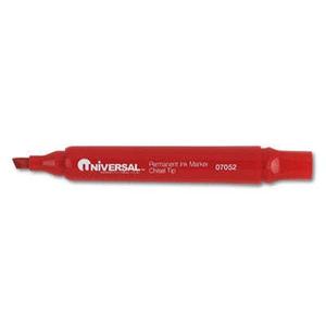 UNIVERSAL OFFICE PRODUCTS, Permanent Markers, Chisel Tip, Red, Dozen Discount Best Place