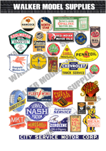 1:18 Pre-cut Vintage style Garage sign stickers model car. 8 Sale Browse