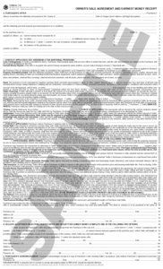 SN 1118 Owner's Sale Agreement and Earnest Money Receipt (OR) Online Online Clearance