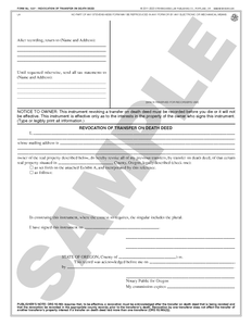 SN 1337 Revocation of Transfer on Death Deed (OR) Outlet Store Online