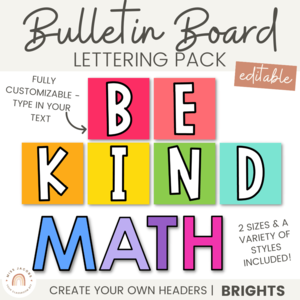 Brights Bulletin Board Lettering Pack | Editable | Neon Rainbow Brights Decor Cheapest Cheap Online