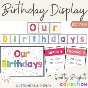 Birthday Chart - Spotty Bright Decor Buy Cheap Cost