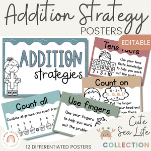 Addition Strategies Posters - Cute Sea Life Classroom Decor Buy Cheap Countdown Package