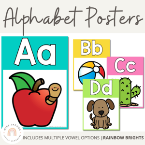 Alphabet Posters | Rainbow Classroom Decor Marketable