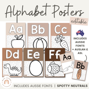 ALPHABET POSTERS | SPOTTY NEUTRALS 2025 New Cheap Pice