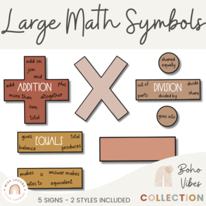 Boho Vibes Large Math Symbols Free Shipping For Sale