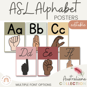 ASL Alphabet Posters - American Sign Language - Australiana Decor In China For Sale