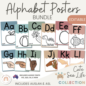 Alphabet Posters Bundle - Cute Sea Life Classroom Decor Wiki Cheap Pice