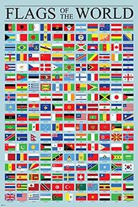 Flags of the World Classroom Reference Chart National Countries Country Symbol Educational Teacher Learning Homeschool Display Supplies Teaching Aide Cool Wall Art Print Poster 24x36 Cheap Sale Sast