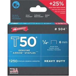 Arrow T50 Heavy-Duty Staple, 1/4 In. (1250-Pack) Marketable For Sale