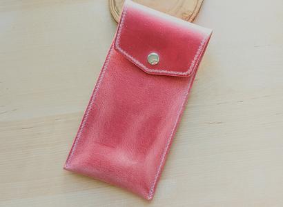 Vintage Pink Handmade Italian Leather Pen/Pencil Case Cheap Pice Store