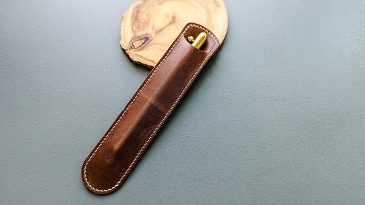 English Tan Leather Pen Slip Cheapest Sale Online
