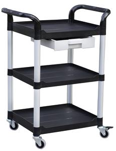 JBSB-3K-1, 3 tiers Smaller plastic utility cart ABS drawer, Black Authentic Online