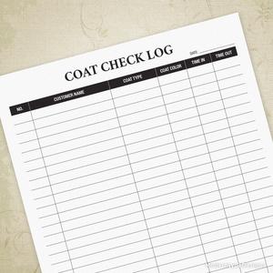 Coat Check Log Printable Buy Cheap Huge Surprise