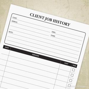 Client Job History Printable Outlet Big Discount