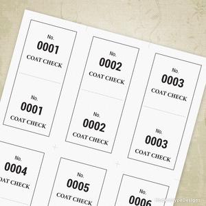 Coat Check Tickets Printable, 2.83 x 5.5" Outlet Cheap Online
