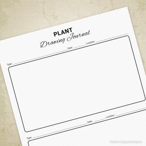 Plant Drawing Journal Printable, 2 Entries 2025 New For Sale