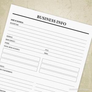 Business Info Printable Cheap Pictures