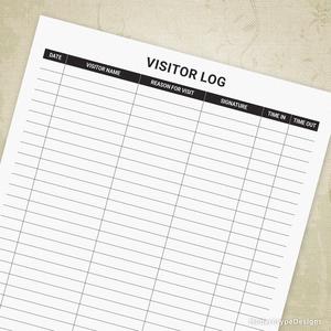 Visitor Log Printable The Cheapest