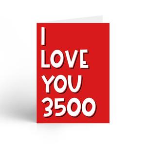 I Love You 3500 Greeting Card With Envelope Visit Sale Online