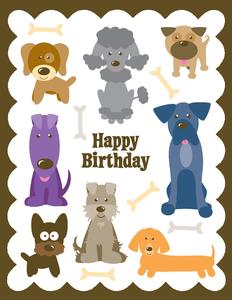 GC-K5019-Dogs Glitter Card Get To Buy