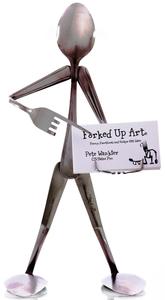Business Card Holder - Spoon Art Figurine - Forked Up Art Buy Cheap Pay With Paypal