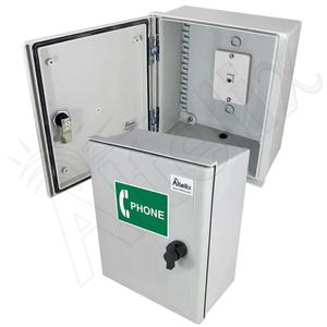 Altelix 12x10x6 Fiberglass Outdoor Weatherproof NEMA 3X Phone Call Box with Service Phone Label Tumblr Online