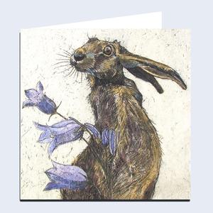 'Hare with Harebell' Greeting Card Cheap Manchester
